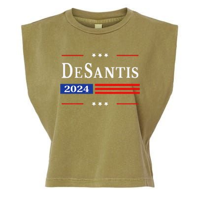 Ron Desantis 2024 For President American Flag Vintage Pro Garment-Dyed Women's Muscle Tee