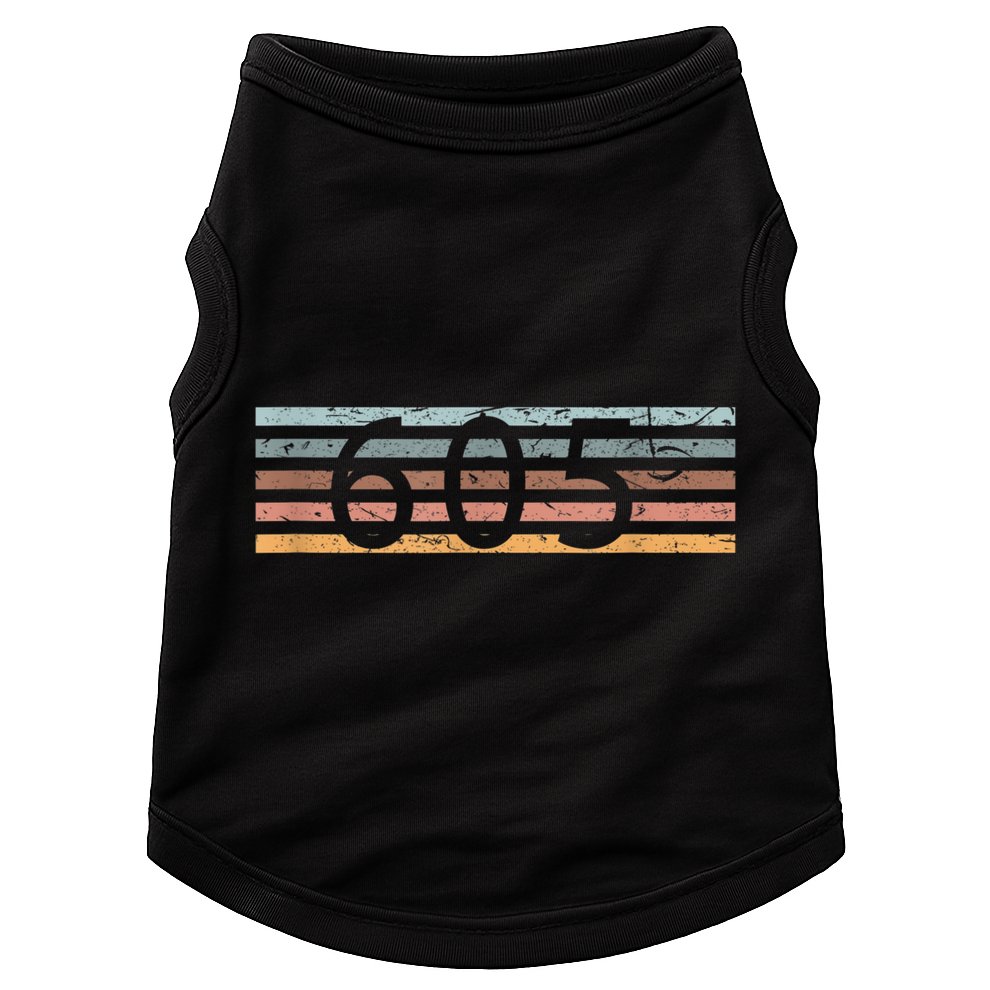 Retro Distressed 605 Area Code Sioux Falls South Dakota SD Doggie Tank