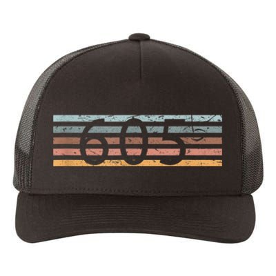 Retro Distressed 605 Area Code Sioux Falls South Dakota SD Yupoong Adult 5-Panel Trucker Hat