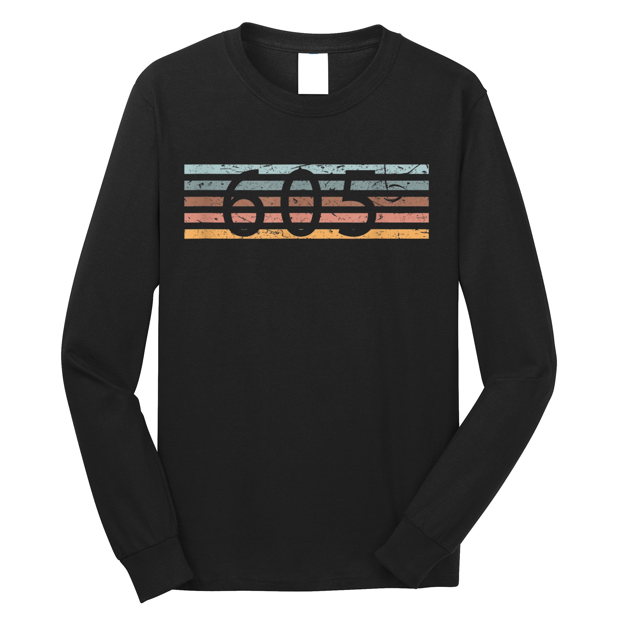 Retro Distressed 605 Area Code Sioux Falls South Dakota SD Long Sleeve Shirt