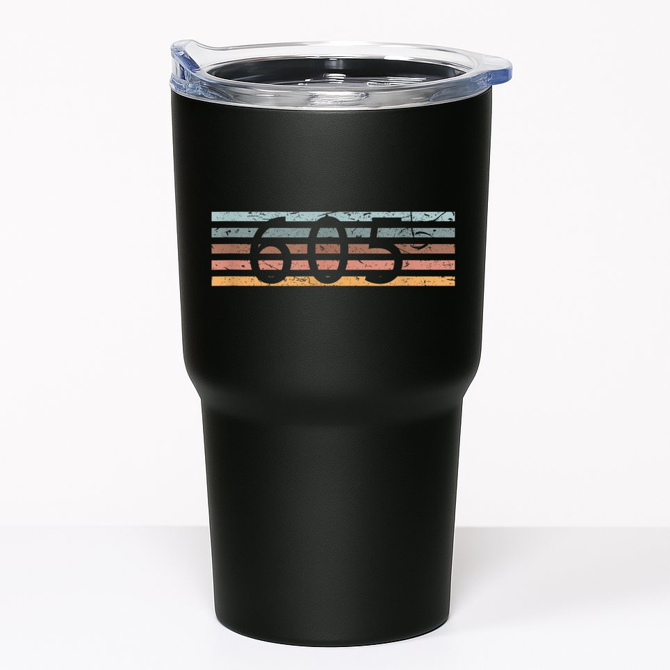 Retro Distressed 605 Area Code Sioux Falls South Dakota SD Tumbler