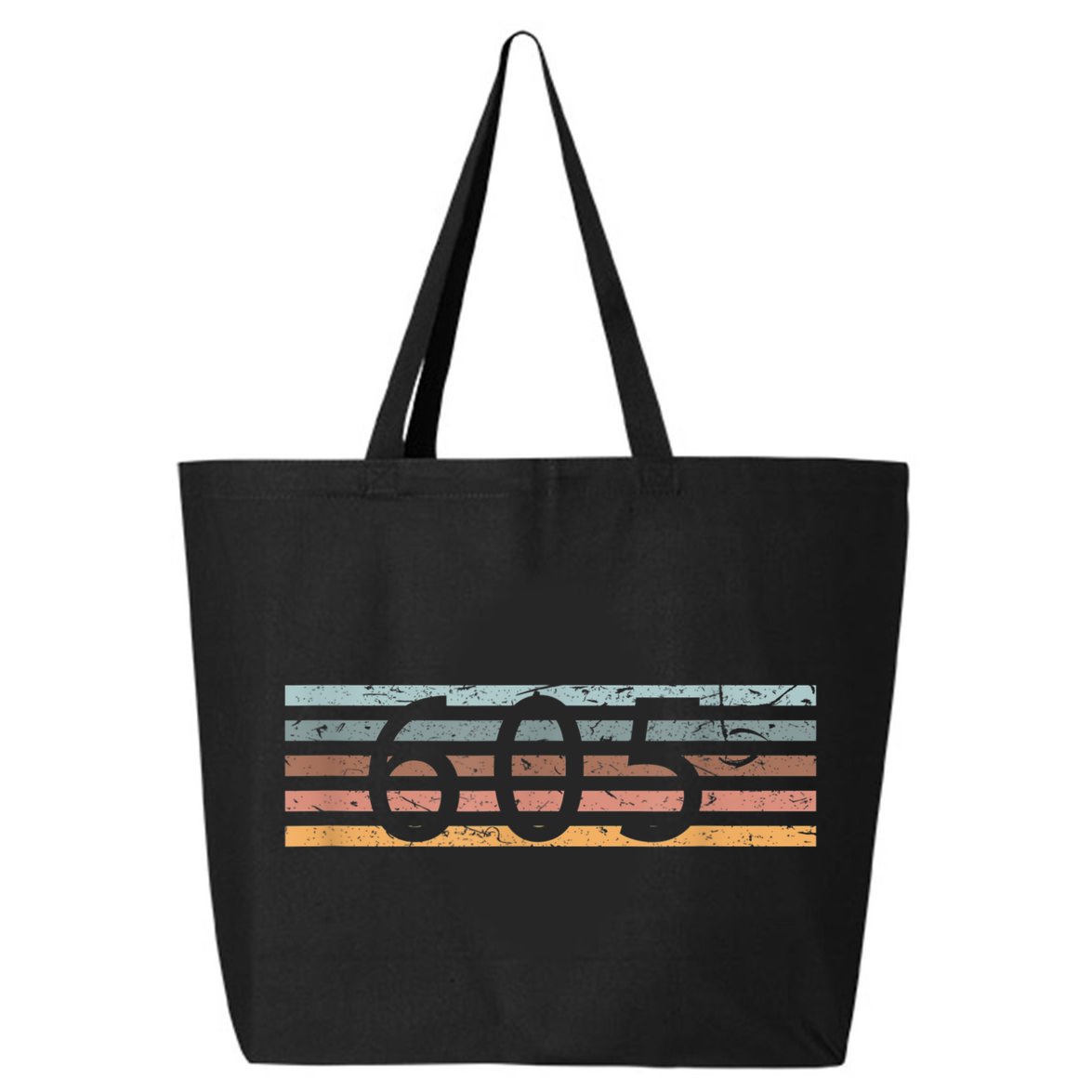 Retro Distressed 605 Area Code Sioux Falls South Dakota SD 25L Jumbo Tote
