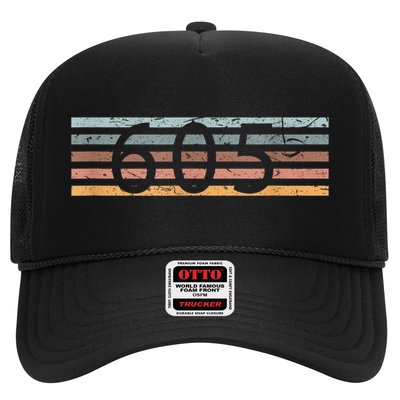 Retro Distressed 605 Area Code Sioux Falls South Dakota SD Trucker Hat