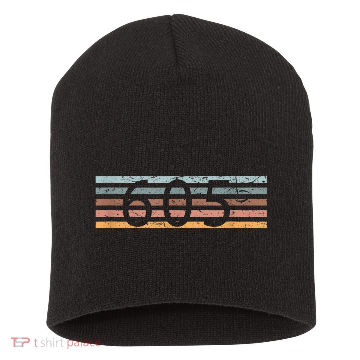 Retro Distressed 605 Area Code Sioux Falls South Dakota SD Short Acrylic Beanie