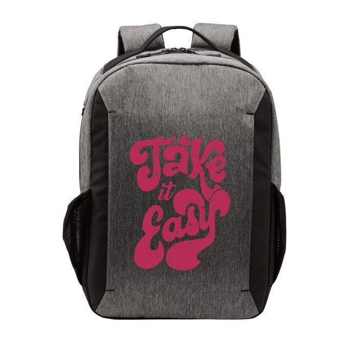 Retro Distressed 70s Take It Easy Vector Backpack
