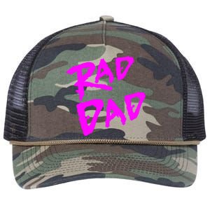 Rad Dad 80s Throwback Gift Retro Rope Trucker Hat Cap