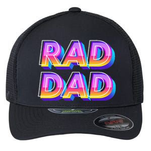 Rad Dad 80s Style Father's Day Gift Flexfit Unipanel Trucker Cap