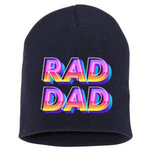 Rad Dad 80s Style Father's Day Gift Short Acrylic Beanie