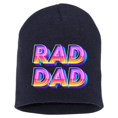 Rad Dad 80s Style Father's Day Gift Short Acrylic Beanie