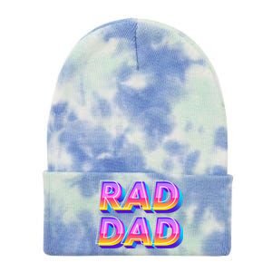 Rad Dad 80s Style Father's Day Gift Tie Dye 12in Knit Beanie