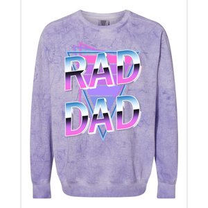 Rad Dad 80S Great Gift Colorblast Crewneck Sweatshirt