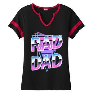 Rad Dad 80S Great Gift Ladies Halftime Notch Neck Tee