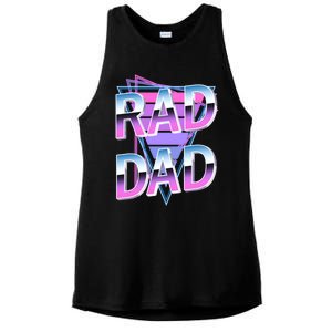 Rad Dad 80S Great Gift Ladies PosiCharge Tri-Blend Wicking Tank