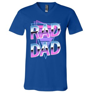 Rad Dad 80S Great Gift V-Neck T-Shirt