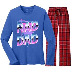 Rad Dad 80S Great Gift Women's Long Sleeve Flannel Pajama Set 