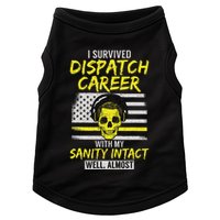 Retired Dispatcher 911 Thin Yellow Line Patriotic Doggie Tank