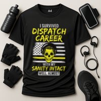 Retired Dispatcher 911 Thin Yellow Line Patriotic Performance Shirt