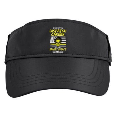 Retired Dispatcher 911 Thin Yellow Line Patriotic Adult Drive Performance Visor