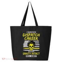 Retired Dispatcher 911 Thin Yellow Line Patriotic 25L Jumbo Tote
