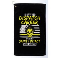 Retired Dispatcher 911 Thin Yellow Line Patriotic Golf Towel