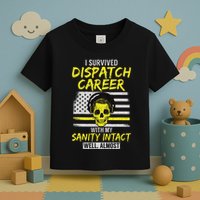 Retired Dispatcher 911 Thin Yellow Line Patriotic Toddler T-Shirt