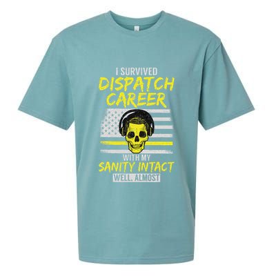 Retired Dispatcher 911 Thin Yellow Line Patriotic Sueded Cloud Jersey T-Shirt