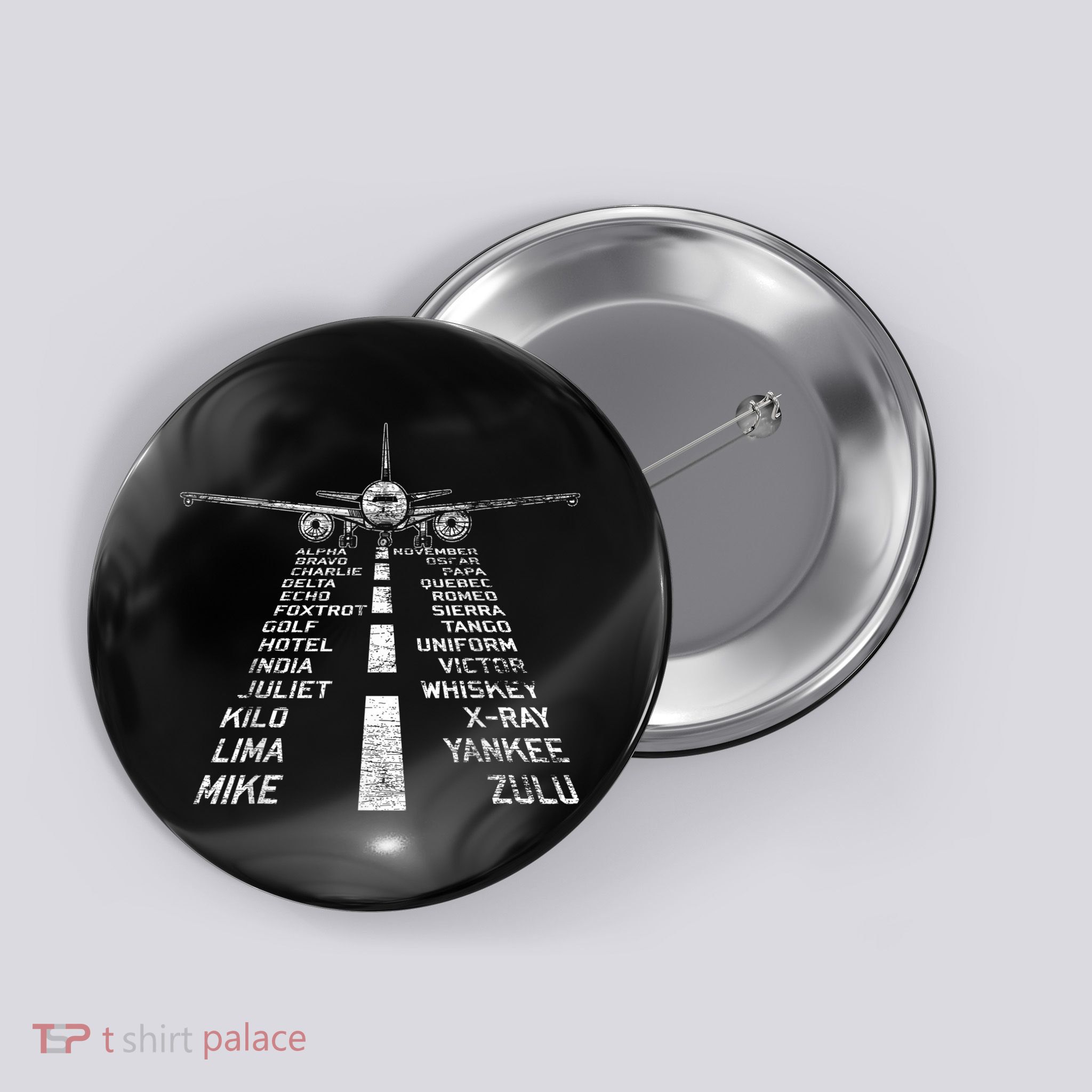 Retro Distressed Aviation Plane Pilot Button