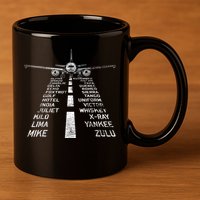Retro Distressed Aviation Plane Pilot 11oz C Handle Ceramic Mug