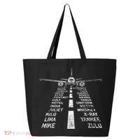 Retro Distressed Aviation Plane Pilot 25L Jumbo Tote