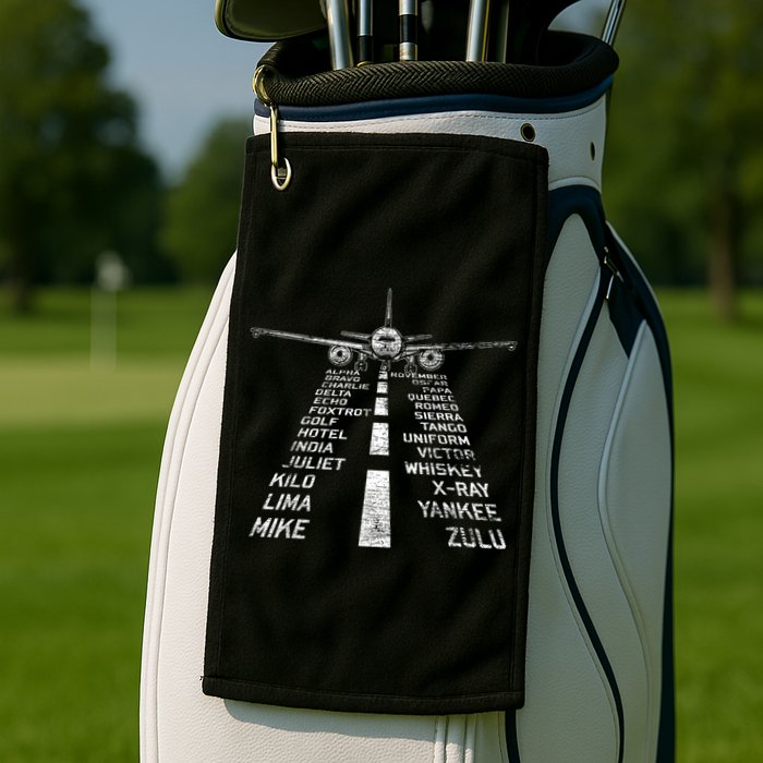 Retro Distressed Aviation Plane Pilot Golf Towel