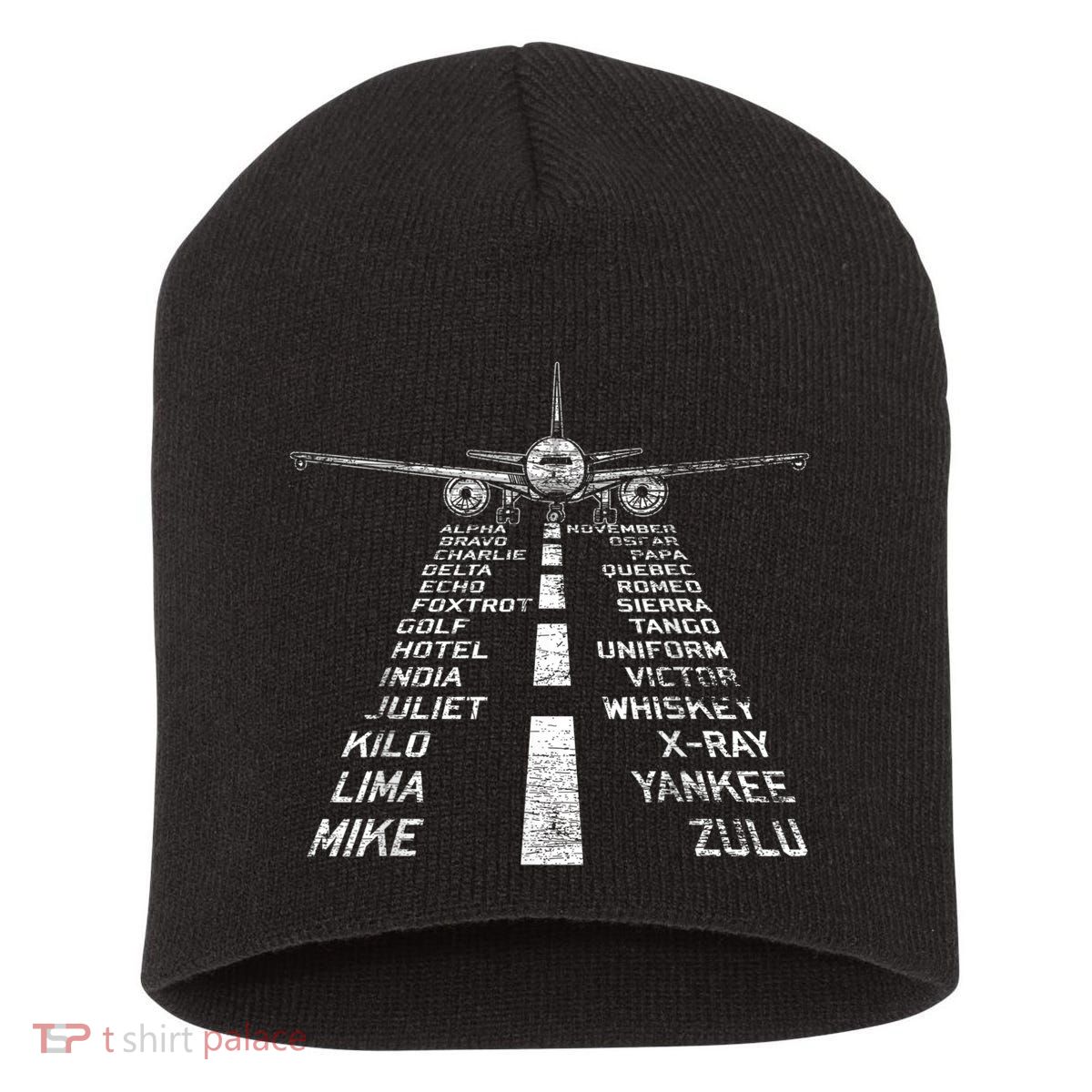 Retro Distressed Aviation Plane Pilot Short Acrylic Beanie