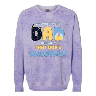 Retro Dad Alright That Guys Awesome Fathers Day Colorblast Crewneck Sweatshirt