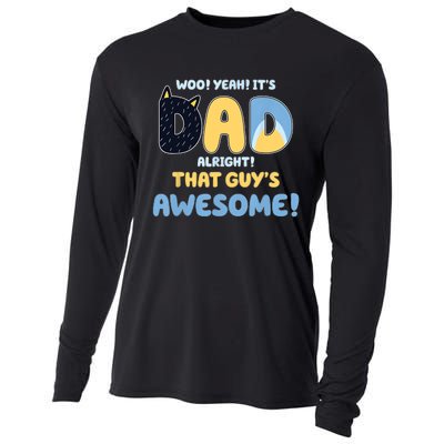 Retro Dad Alright That Guys Awesome Fathers Day Cooling Performance Long Sleeve Crew