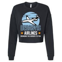 Retro Desantis Airlines Funny Cropped Pullover Crew