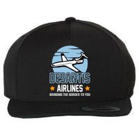 Retro Desantis Airlines Funny Wool Snapback Cap