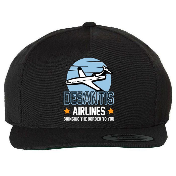 Retro Desantis Airlines Funny Wool Snapback Cap