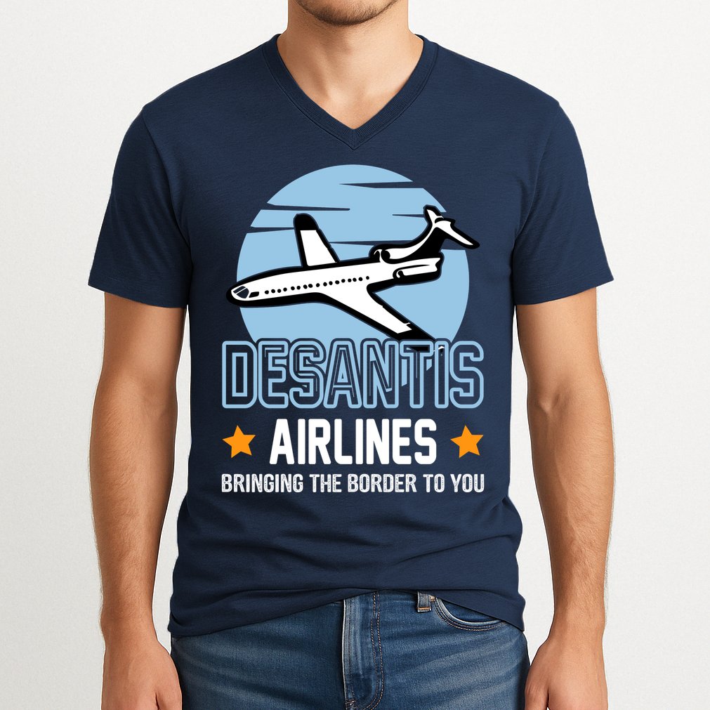 Retro Desantis Airlines Funny V-Neck T-Shirt
