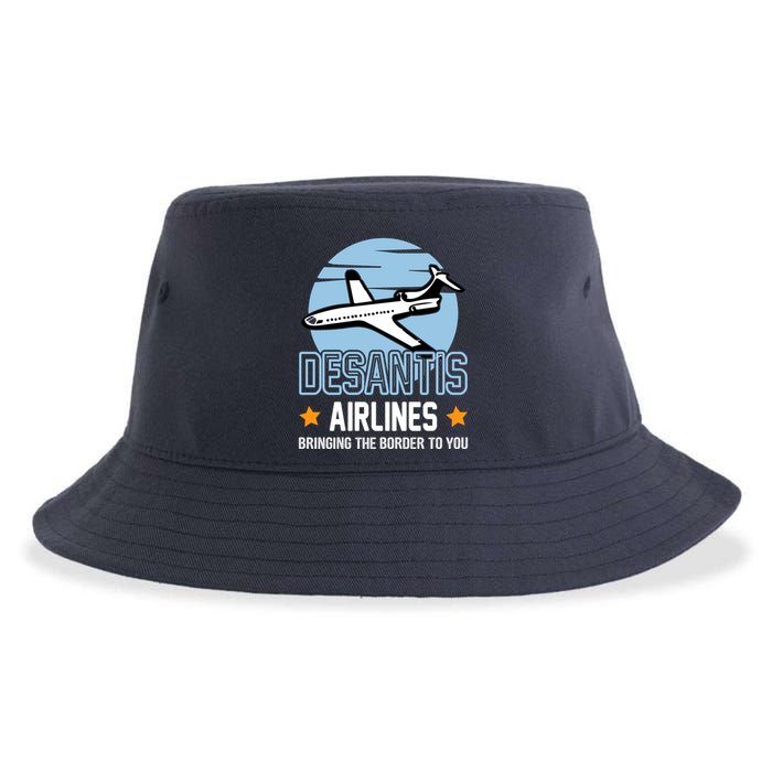 Retro Desantis Airlines Funny Sustainable Bucket Hat