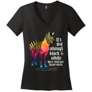 Rare Disease Awareness Proud Rare Disease Warrior Women's V-Neck T-Shirt