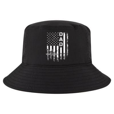 Rowing Dad American Flag Vintage Christmas Fathers Day Cute Gift Cool Comfort Performance Bucket Hat