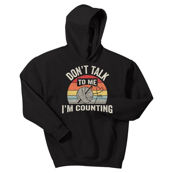 Retro DonT Alk O Me IM Counting Crochet Crocheting Kids Hoodie