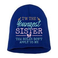 Rules Don't Apply To Me Youngest Adult 3 Sisters Matching Gift Short Acrylic Beanie