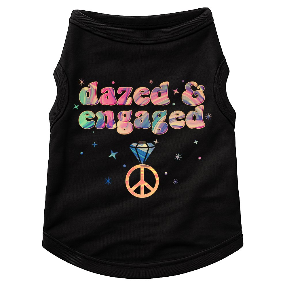 Retro Dazed And Engaged New Bride Wife Doggie Tank