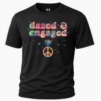 Retro Dazed And Engaged New Bride Wife Cooling Performance Crew T-Shirt