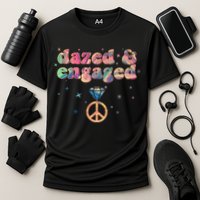 Retro Dazed And Engaged New Bride Wife Cooling Performance Crew T-Shirt