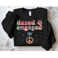 Retro Dazed And Engaged New Bride Wife Sweatshirt