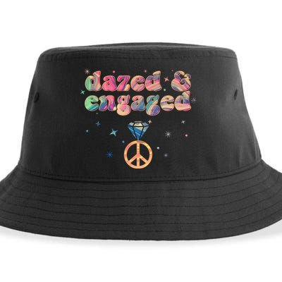 Retro Dazed And Engaged New Bride Wife Sustainable Bucket Hat