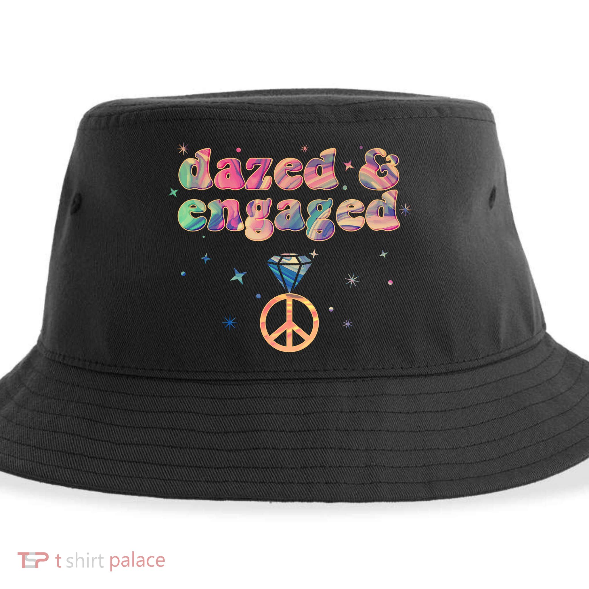 Retro Dazed And Engaged New Bride Wife Sustainable Bucket Hat