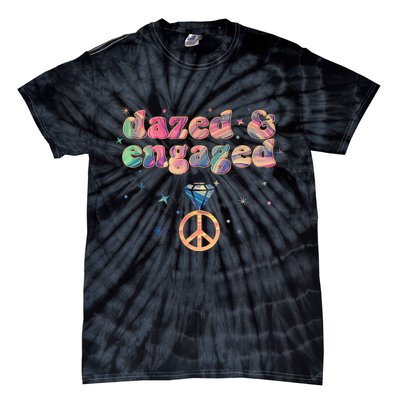 Retro Dazed And Engaged New Bride Wife Tie-Dye T-Shirt