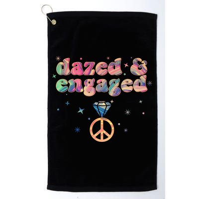 Retro Dazed And Engaged New Bride Wife Golf Towel